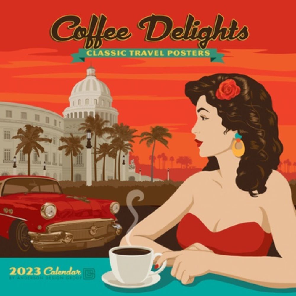 NEW Retro Coffee Delights 2023 Wall Calendar Vintage Wall Art MCM Art Deco